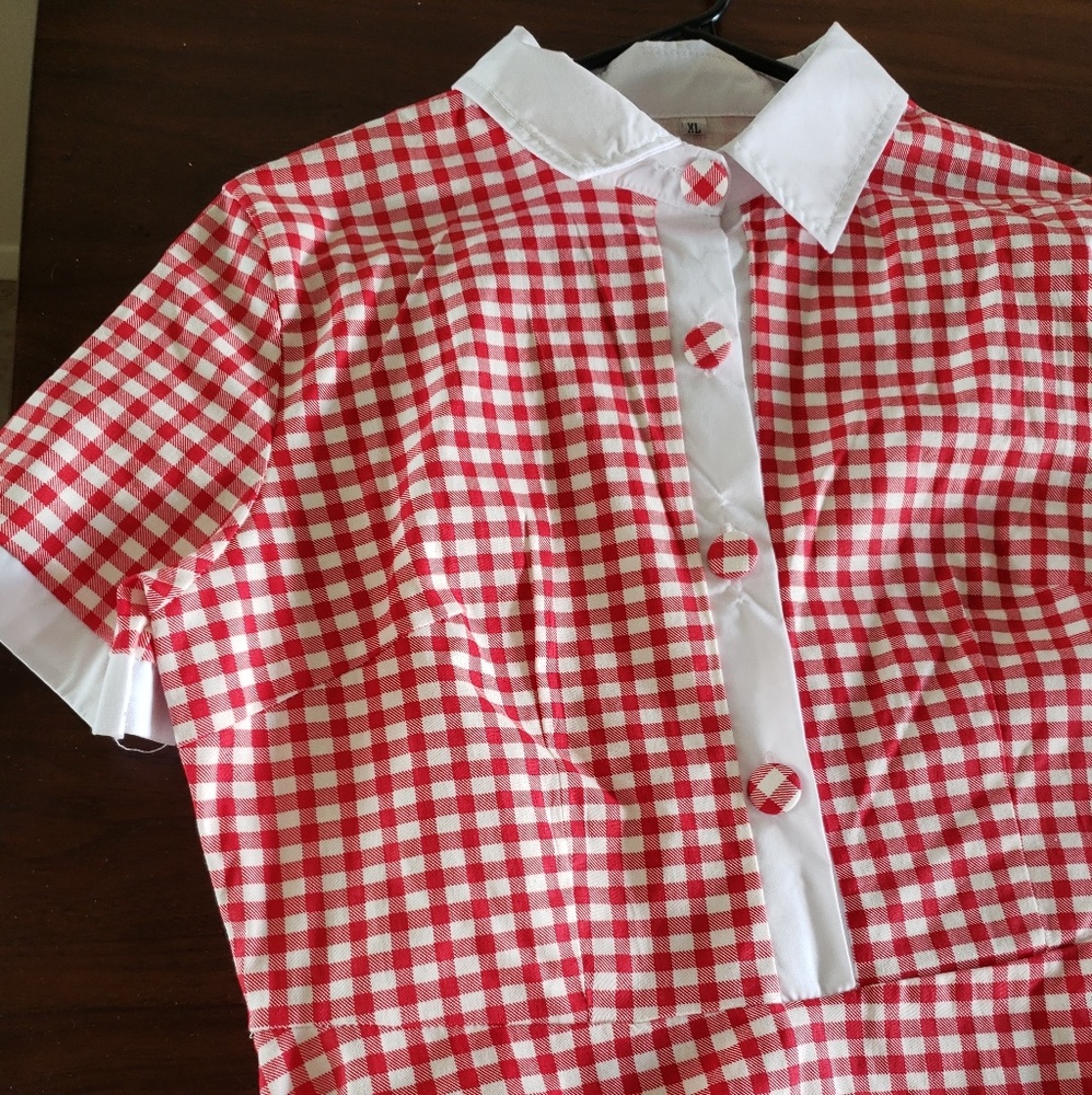 XL Red and White Gingham Dress